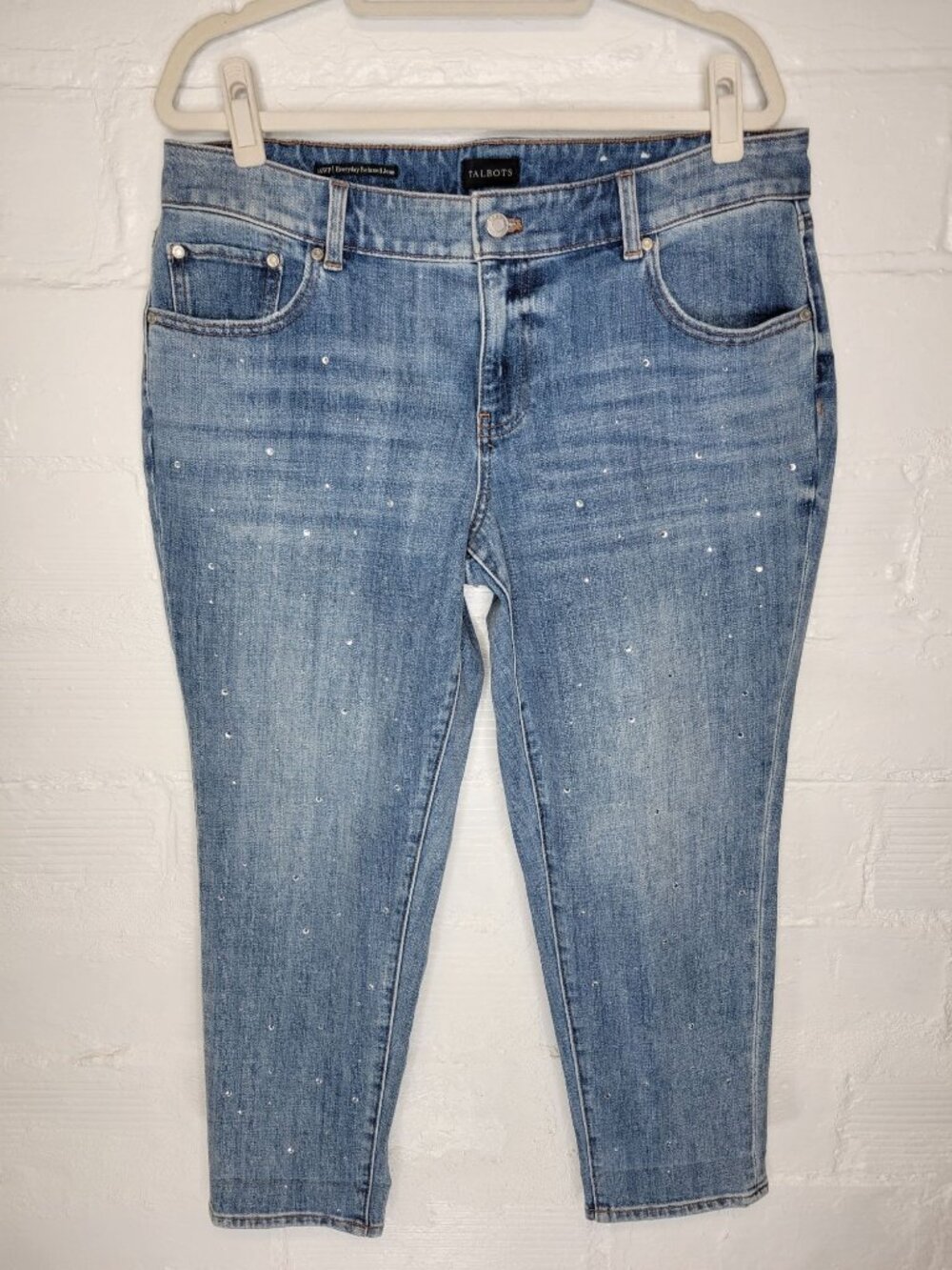 Talbots Women's Size 14WP Petite Jeans Everyday Relaxed Jean Gems Jewels